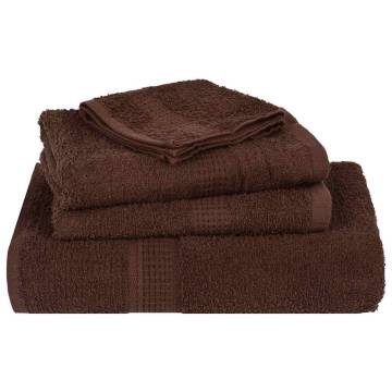 6 Piece Brown Towel Set - 100% Cotton, 360 gsm | Hipo Market