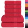 6 Piece Red Towel Set - 100% Cotton, 360 GSM | HipoMarket