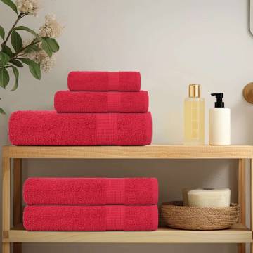 6 Piece Red Towel Set - 100% Cotton, 360 GSM | HipoMarket