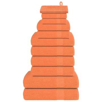 12 Piece Orange Towel Set - 100% Cotton, 360 gsm | HipoMarket