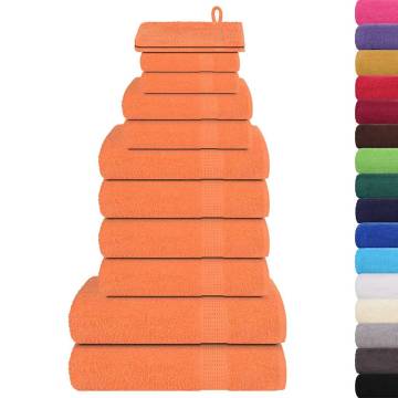 12 Piece Orange Towel Set - 100% Cotton, 360 gsm | HipoMarket