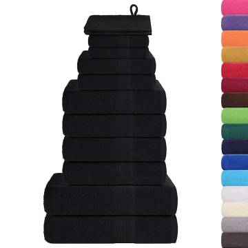 12 Piece Black Towel Set | 100% Cotton, 360 gsm - HipoMarket