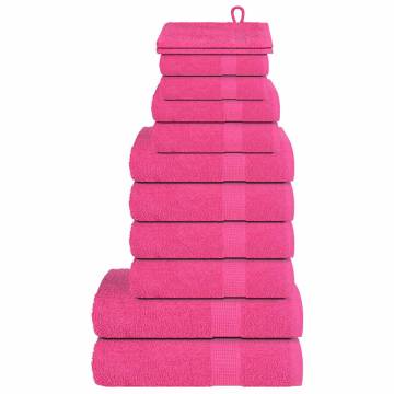 12 Piece Pink Towel Set - 100% Cotton, 360 gsm | Hipomarket