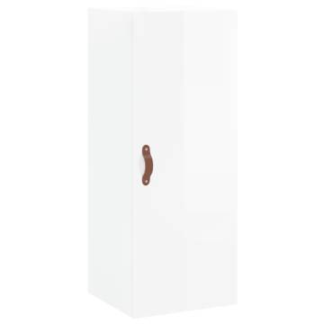 Stylish Highboard High Gloss White - 34.5x34x180 cm