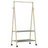  Clothes Rack with Shelves and Wheels 96x45.5x155.5 cm Bamboo Size 96 cm Quantity in Package 1 Model with wheels Material fabric 