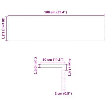 Dark Brown Oak Window Sills - 2 pcs | Solid Wood | 100x30 cm