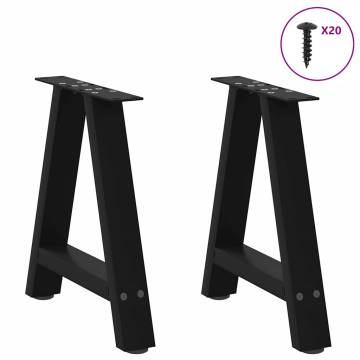 A-Shaped Coffee Table Legs (2 pcs) - Black Steel 50x(42-43) cm