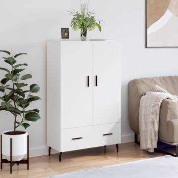 Stylish Highboard White - Modern Engineered Wood Storage