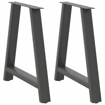 A-Shaped Coffee Table Legs - Anthracite Steel 80x(72-73) cm