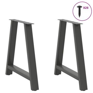 A-Shaped Coffee Table Legs - Anthracite Steel 80x(72-73) cm