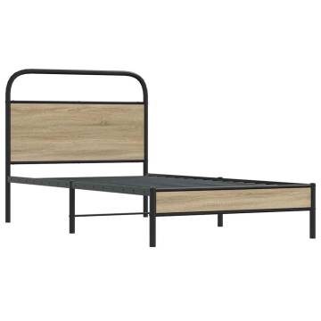 Robust Bed Frame Without Mattress 90x200 cm in Smoked Oak