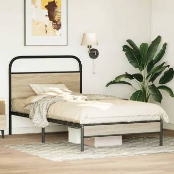 Robust Bed Frame Without Mattress 90x200 cm in Smoked Oak