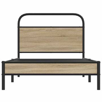 Robust Bed Frame Without Mattress 90x200 cm in Smoked Oak