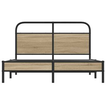 Stylish Bed Frame Without Mattress 120x200 cm - Smoked Oak