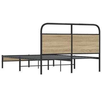 Stylish Bed Frame Without Mattress 120x200 cm - Smoked Oak