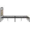 Elegant 140x190 cm Smoked Oak Bed Frame Without Mattress