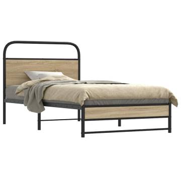 Smoked Oak Bed Frame 100x190 cm | Robust Design | Hipo Market