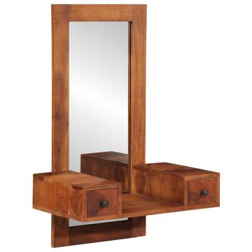 Wall Mirror with Drawers 60x33x90 cm - Solid Wood Acacia