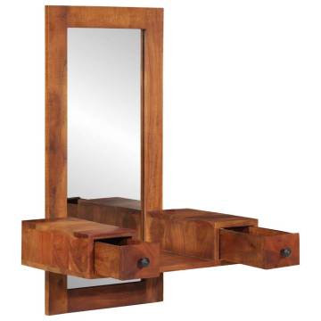 Wall Mirror with Drawers 60x33x90 cm - Solid Wood Acacia