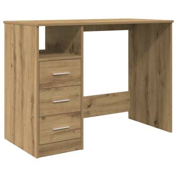 Desk Artisan Oak 102x76x50 cm - Modern Engineered Wood Desk