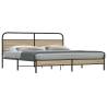  Metal Bed Frame without Mattress Smoked Oak 193x203 cm Colour smoked oak Size 193 x 203 cm Model with headboard & low footboard 