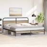 Metal Bed Frame without Mattress in Smoked Oak - 193x203 cm