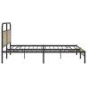 Metal Bed Frame without Mattress in Smoked Oak - 193x203 cm