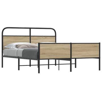 Robust Metal Bed Frame - Smoked Oak 160x200 cm | Hipomarket