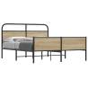  Metal Bed Frame without Mattress Smoked Oak 160x200 cm Colour smoked oak Size 160 x 200 cm Model with headboard & dual low footboard 