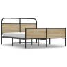 Robust Metal Bed Frame - Smoked Oak 160x200 cm | Hipomarket