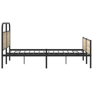 Robust Metal Bed Frame - Smoked Oak 160x200 cm | Hipomarket