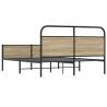 Robust Metal Bed Frame - Smoked Oak 160x200 cm | Hipomarket