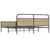 Metal Bed Frame without Mattress in Smoked Oak - King Size