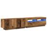 Stylish TV Cabinet with LED Lights - Old Wood 200x35x40 cm