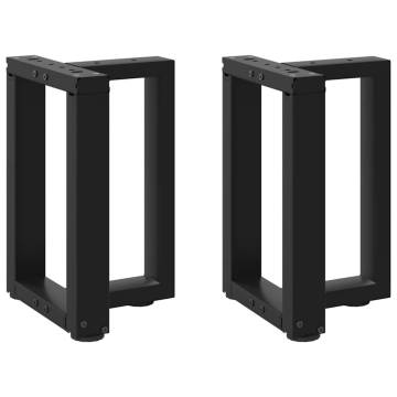 T-Shaped Coffee Table Legs - 2 Pcs Black Steel 28x25x(42-43) cm