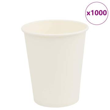 Paper Coffee Cups 1000 pcs 8oz White - Durable & Leak-Proof