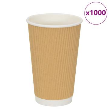 Buy Brown Paper Coffee Cups 500 pcs 16oz - Durable & Leak-Proof