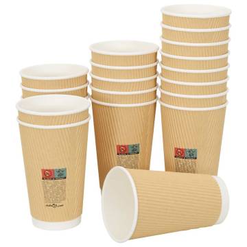 Buy Brown Paper Coffee Cups 500 pcs 16oz - Durable & Leak-Proof