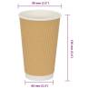 Buy Brown Paper Coffee Cups 500 pcs 16oz - Durable & Leak-Proof