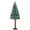 Slim Christmas Tree with Real Wood & Snow - 210 cm