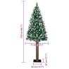 Slim Christmas Tree with Real Wood & Snow - 210 cm