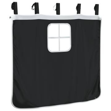 Curtains for Loft Bed - White & Black Polyester | Hipomarket