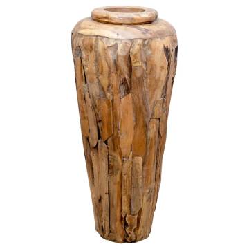 Rustic Solid Teak Wood Decoration Vase | 40x80 cm