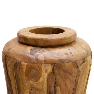 Rustic Solid Teak Wood Decoration Vase | 40x80 cm