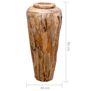 Rustic Solid Teak Wood Decoration Vase | 40x80 cm