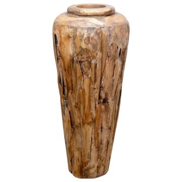 Rustic Solid Teak Wood Decoration Vase | 40x80 cm