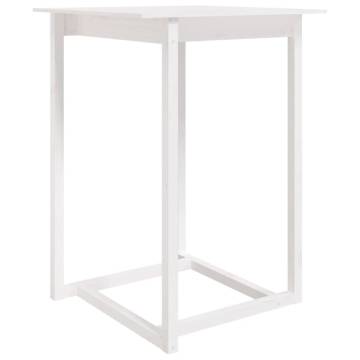 Bar Table White 80x80x110 cm - Solid Wood Pine | Hipo Market