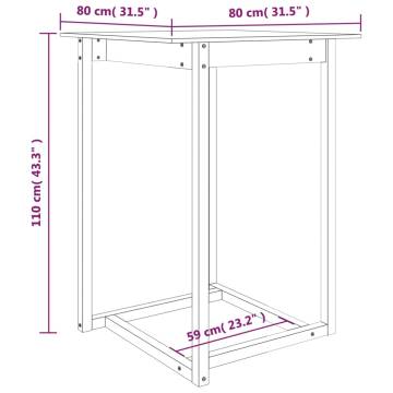 Bar Table White 80x80x110 cm - Solid Wood Pine | Hipo Market