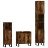 3 Piece Bathroom Cabinet Set in Smoked Oak - Stylish Storage