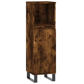 3 Piece Bathroom Cabinet Set in Smoked Oak - Stylish Storage